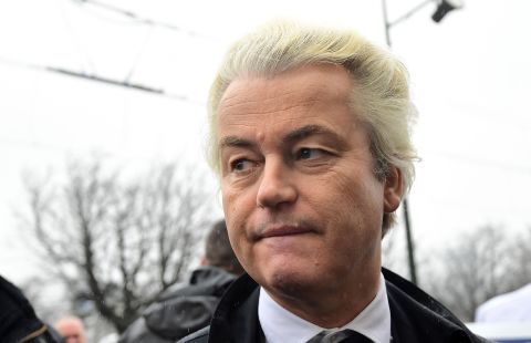 File photograph of Dutch far-right Freedom Party leader Geert Wilders at The Hague on March 8, 2017. 