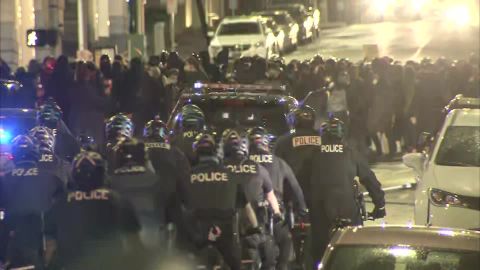 Protesters clashed with police in Seattle, Washington, on September 23.