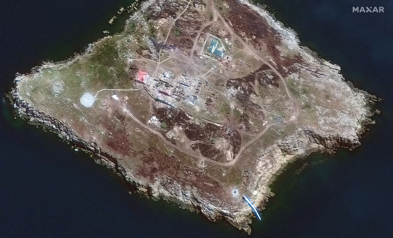 The southern end of Snake Island is seen on June 30.