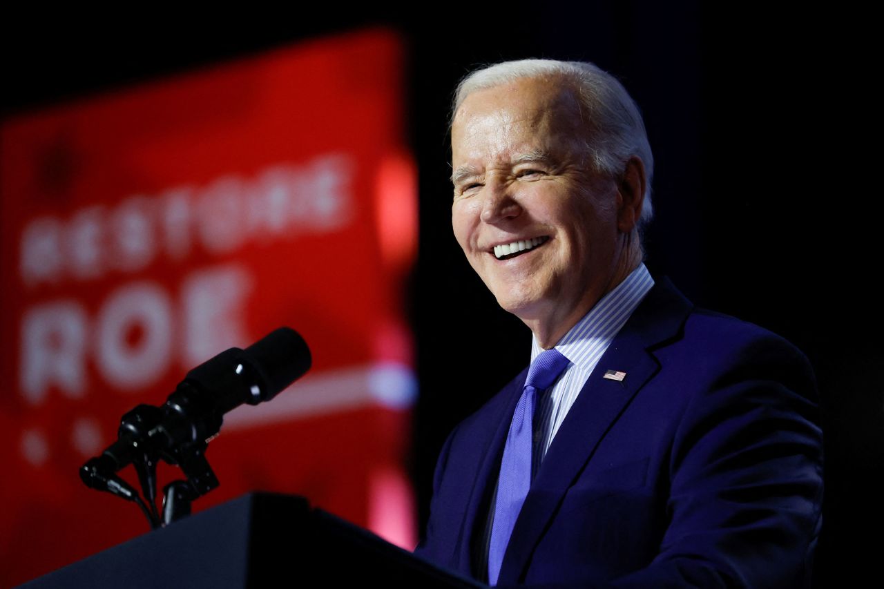 President Joe Biden delivers remarks during a campaign event in Manassas, Virginia, on January 23. 