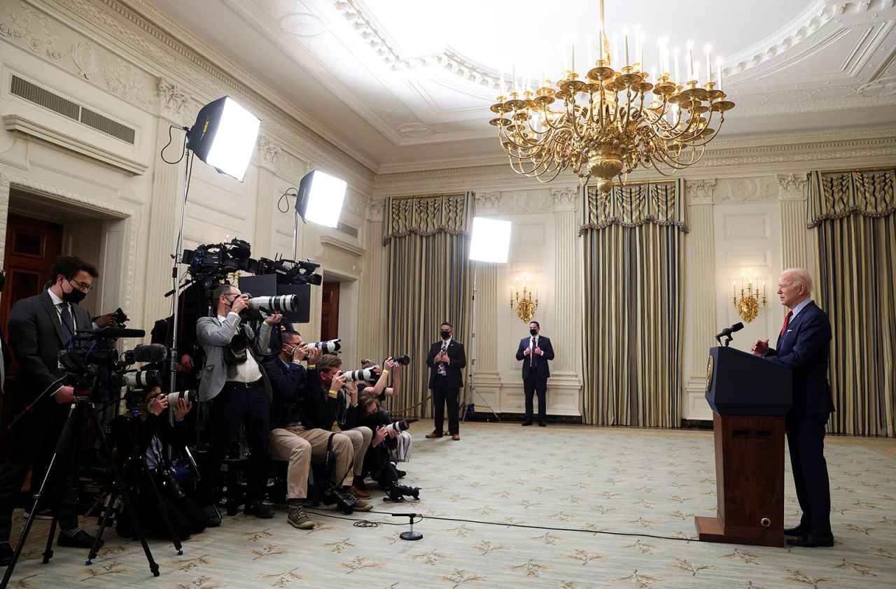 President Biden delivers remarks on the Boulder, Colorado, shooting on Tuesday.