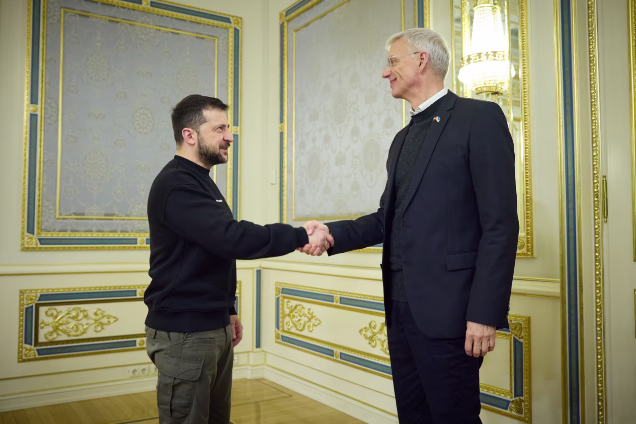 Ukrainian President Volodymyr Zelensky met with Latvia's Prime Minister Krisjanis Karins on Thursday.