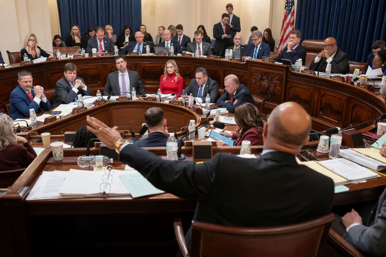 The House Homeland Security Committee meets on Capitol Hill to vote on impeachment charges against Department of Homeland Security Secretary Alejandro Mayorkas on January 30.