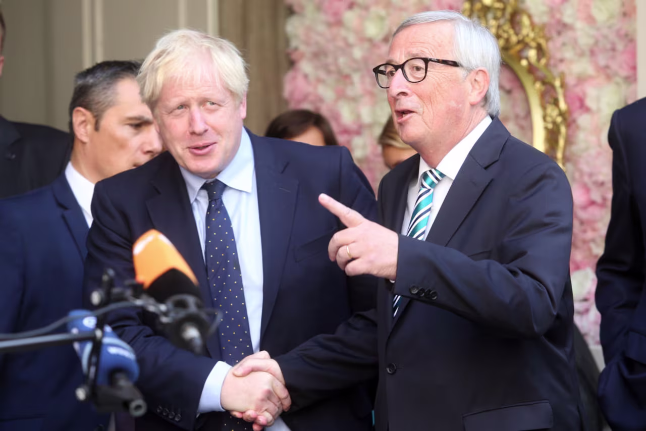 Boris Johnson and Juncker in Luxembourg on Monday.