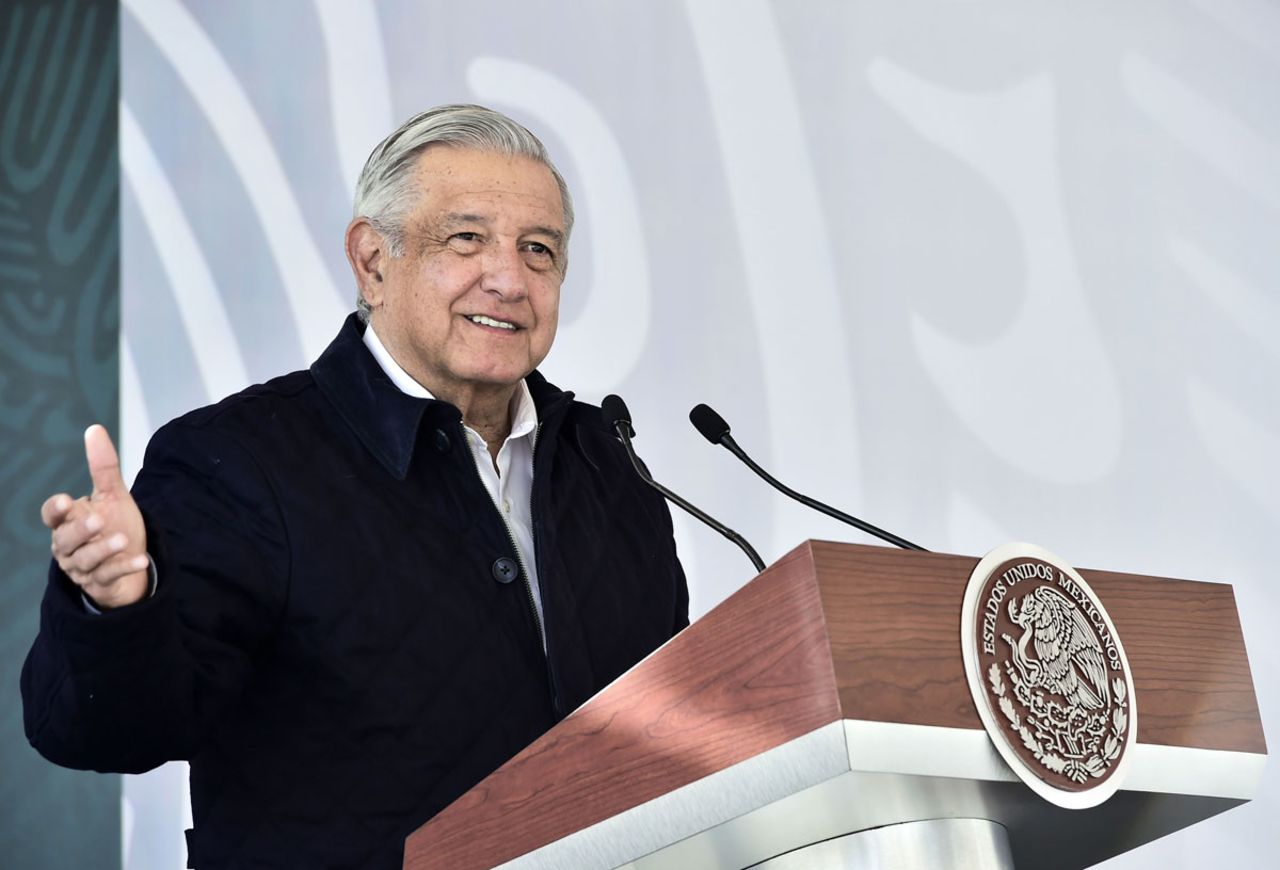 Mexico's President Andres Manuel Lopez Obrador speaks at the inauguration of National Guard's facilities in San Luis Potosi, Mexico on January 24.