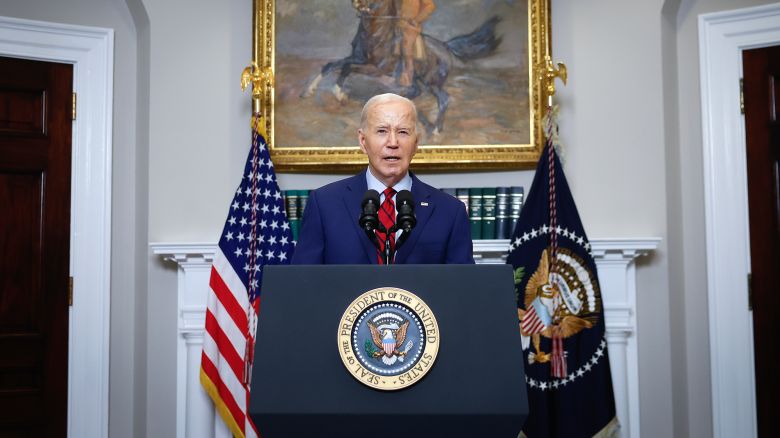 President Joe Biden speaks in Washington, DC, on May 2. 