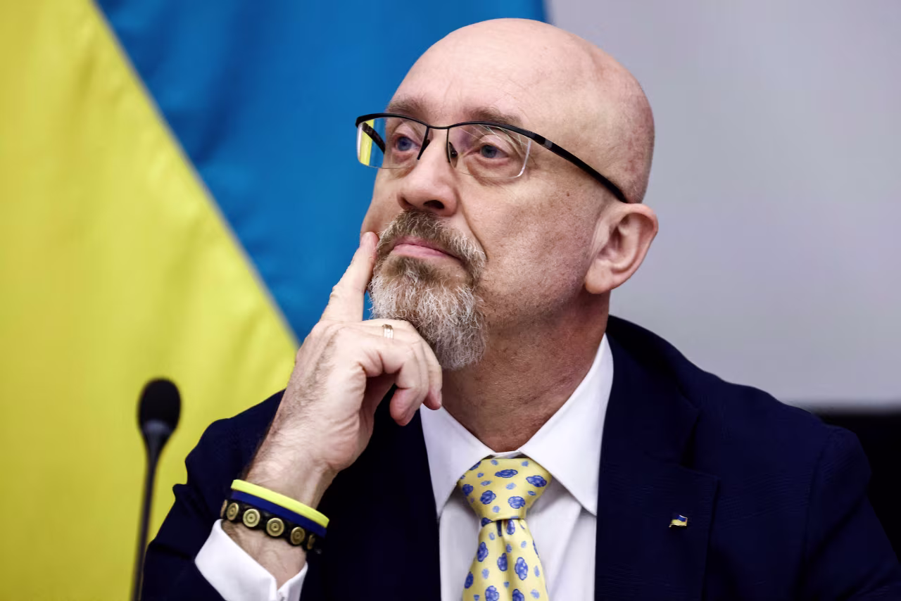 Ukrainian Defense Minister Oleksiy Reznikov attends a meeting of the Ukraine Defense contact group in Brussels on October 12. 