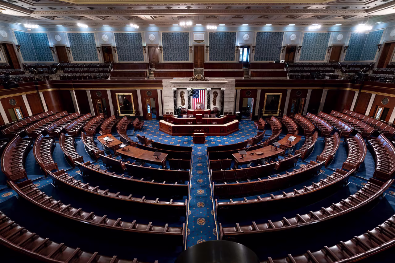 The chamber of the House of Representatives at the US Capitol is seen on February 28. 