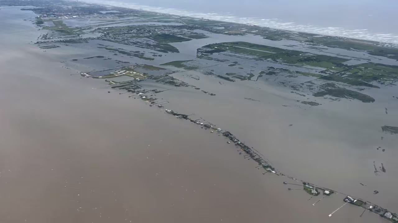 Flooding near Galveston, Texas.