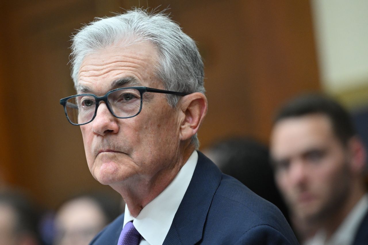 Federal Reserve Chair Jerome Powell testifies at a House Financial Services Committee hearing in Washington, DC, on March 6.