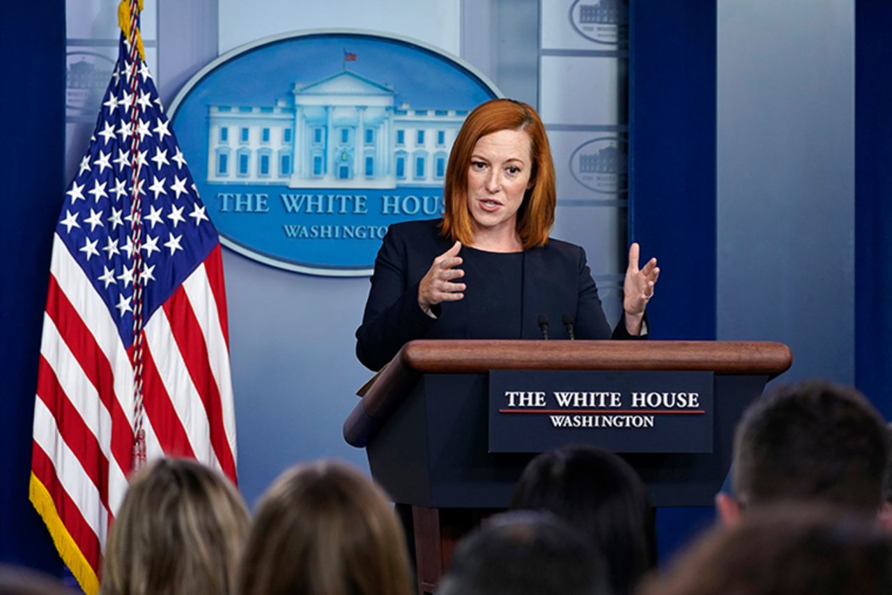 White House press secretary Jen Psaki speaks during the daily briefing at the White House in Washington, Tuesday, Aug. 17, 2021. 