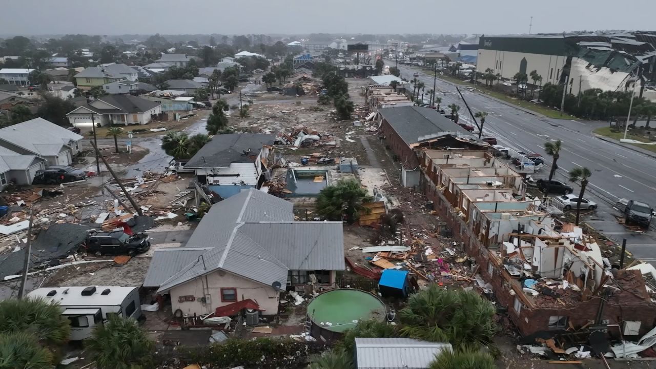 Storm damage is seen in Bay County, Florida, on Tuesday.