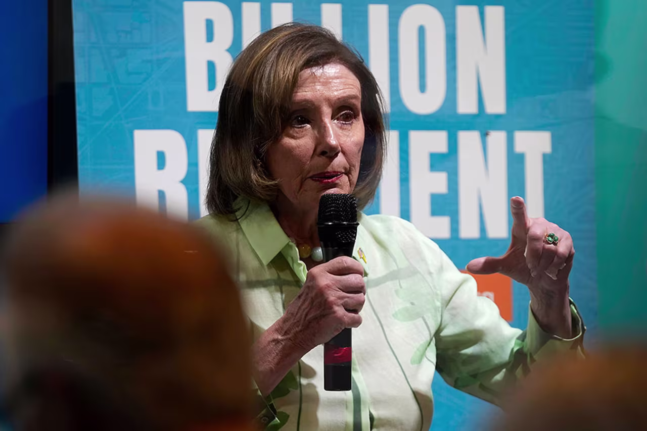 Pelosi speaks during the COP27 U.N. Climate Summit on Thursday, November 10, in Sharm el-Sheikh, Egypt. 