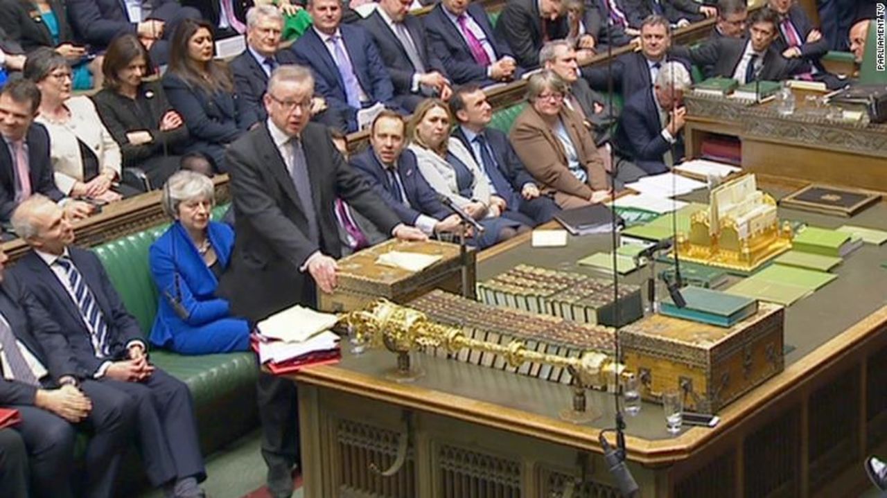 Gove addresses the House on Wednesday evening.