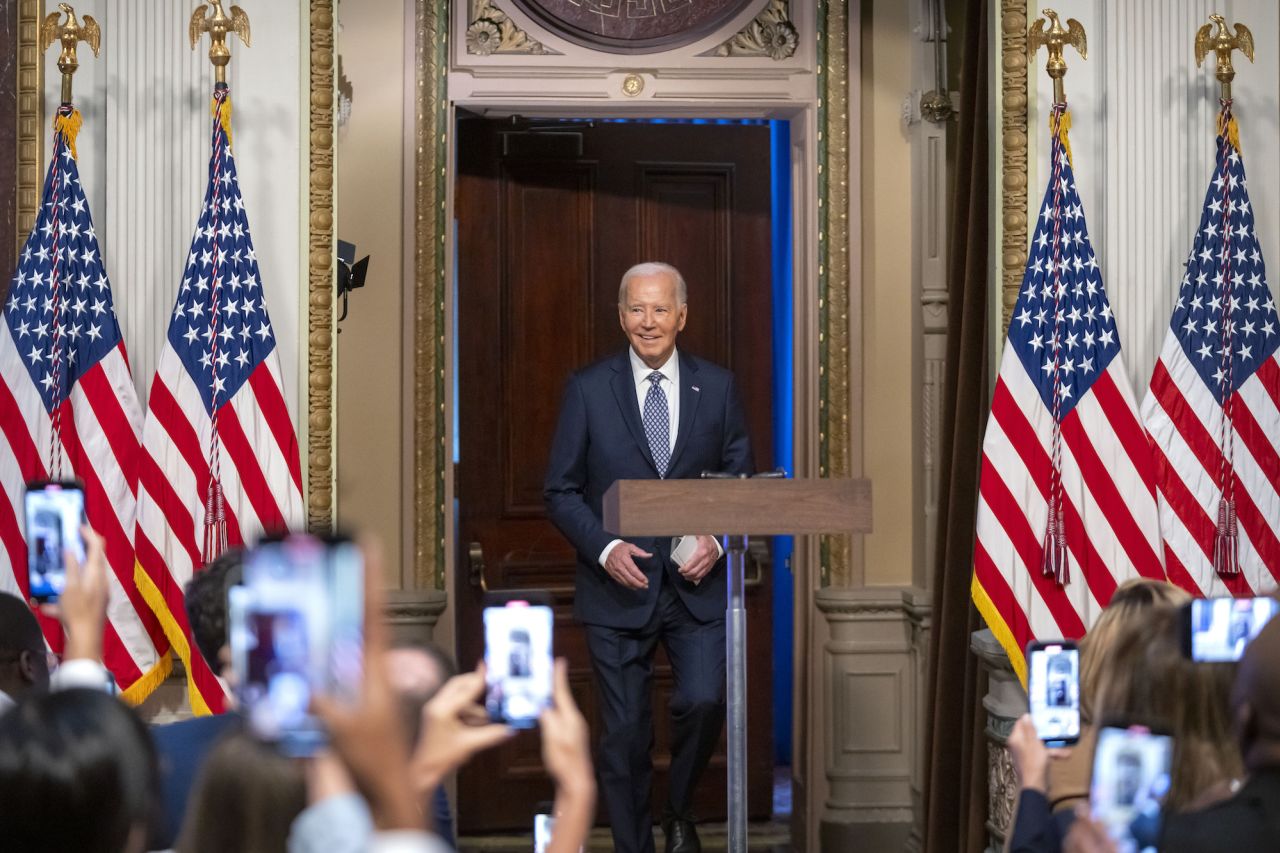 President Joe Biden speaks at the White House Creator Economy Conference on Wednesday.