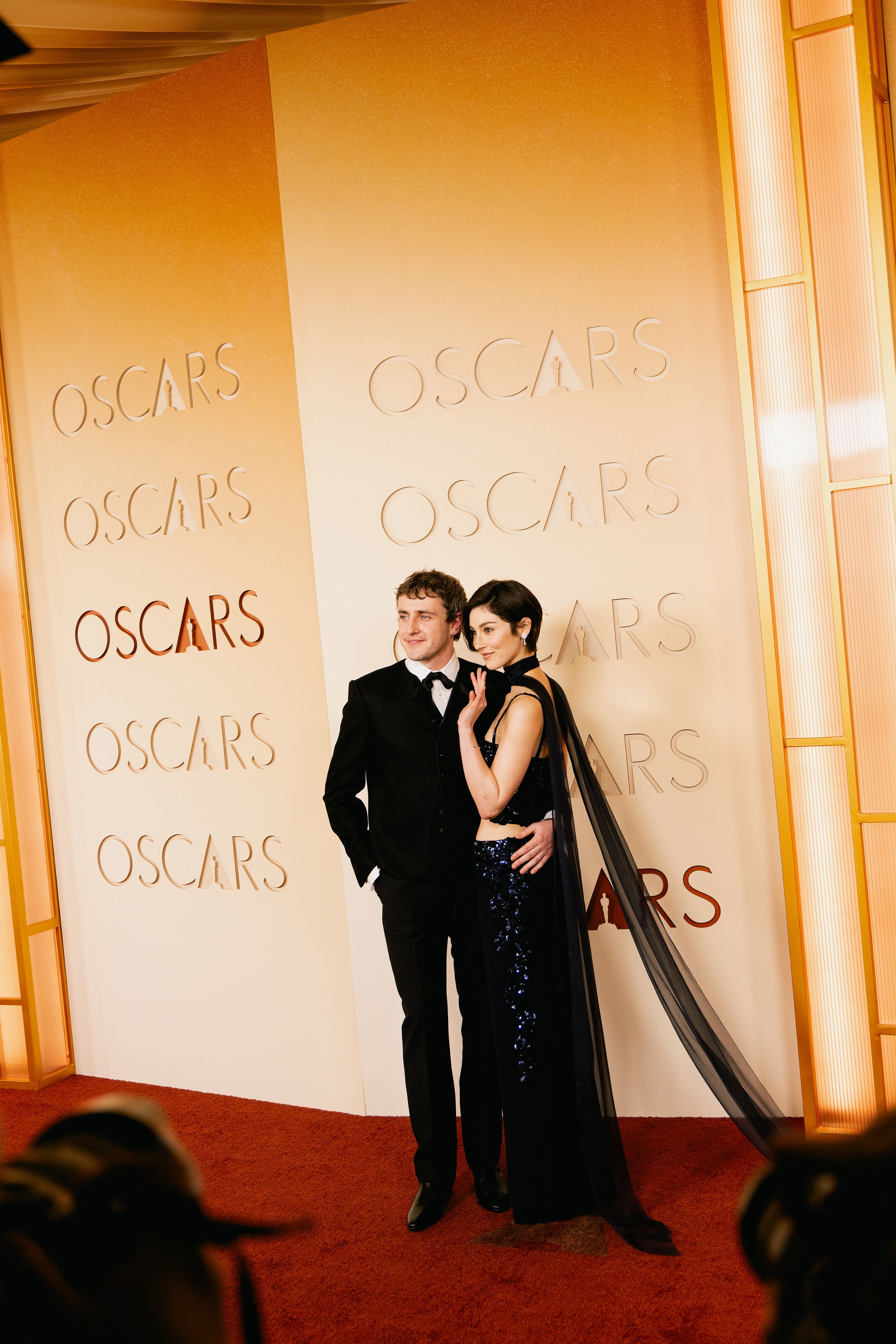 A lesson in complementary couples dressing from Paul Mescal, in Celine, and Gracie Abrams, in Chanel, for whom she is a brand ambassador.