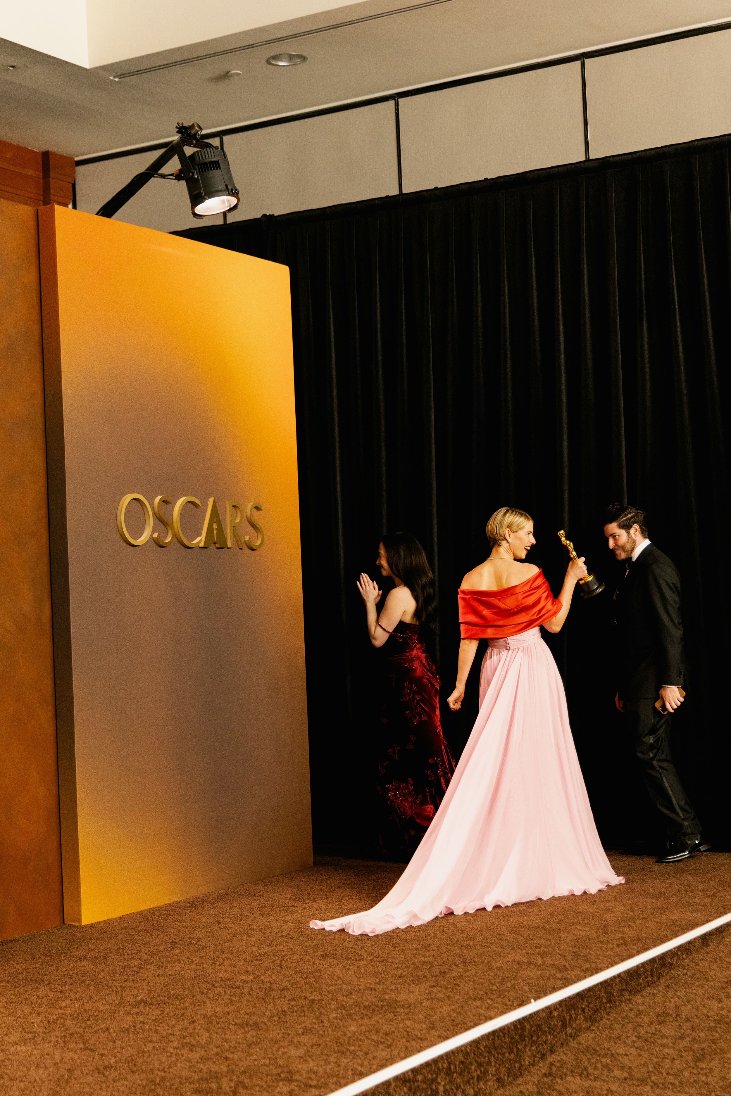 “Hamnet” star Jessie Buckley holds up her best actress Oscar after becoming the first ever Irish actor ever to win the award.