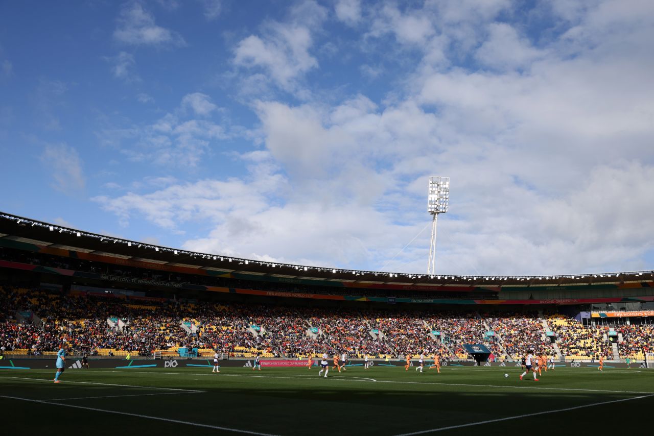 A general view during the 2023 FIFA Women's World Cup match between USA and Netherlands at Wellington Regional Stadium on July 27, 2023 in Wellington, New Zealand.