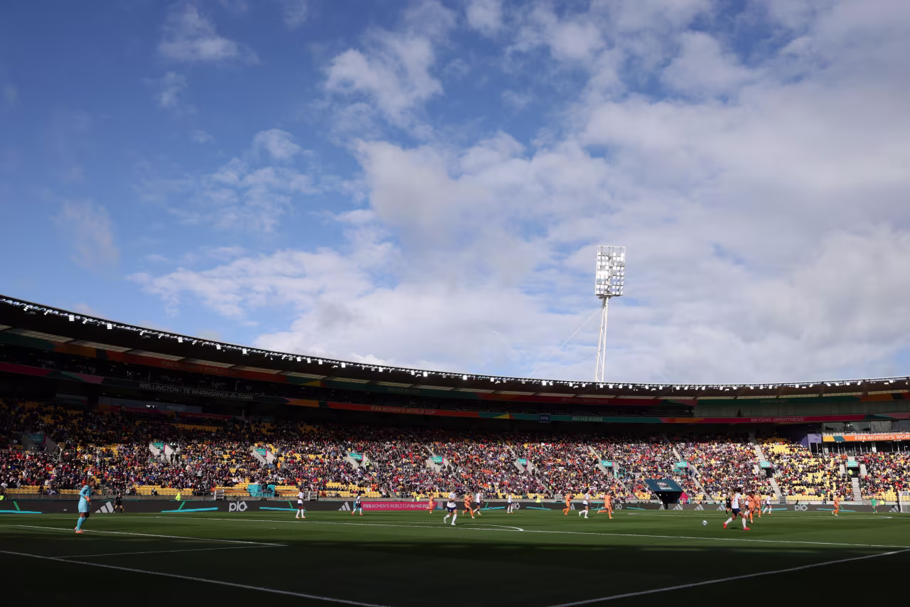 A general view during the 2023 FIFA Women's World Cup match between USA and Netherlands at Wellington Regional Stadium on July 27, 2023 in Wellington, New Zealand.