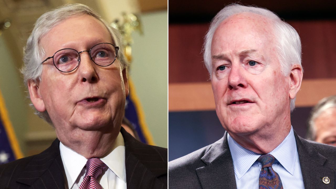 Senate Minority Leader Mitch McConnell and GOP Texas Sen. John Cornyn. 