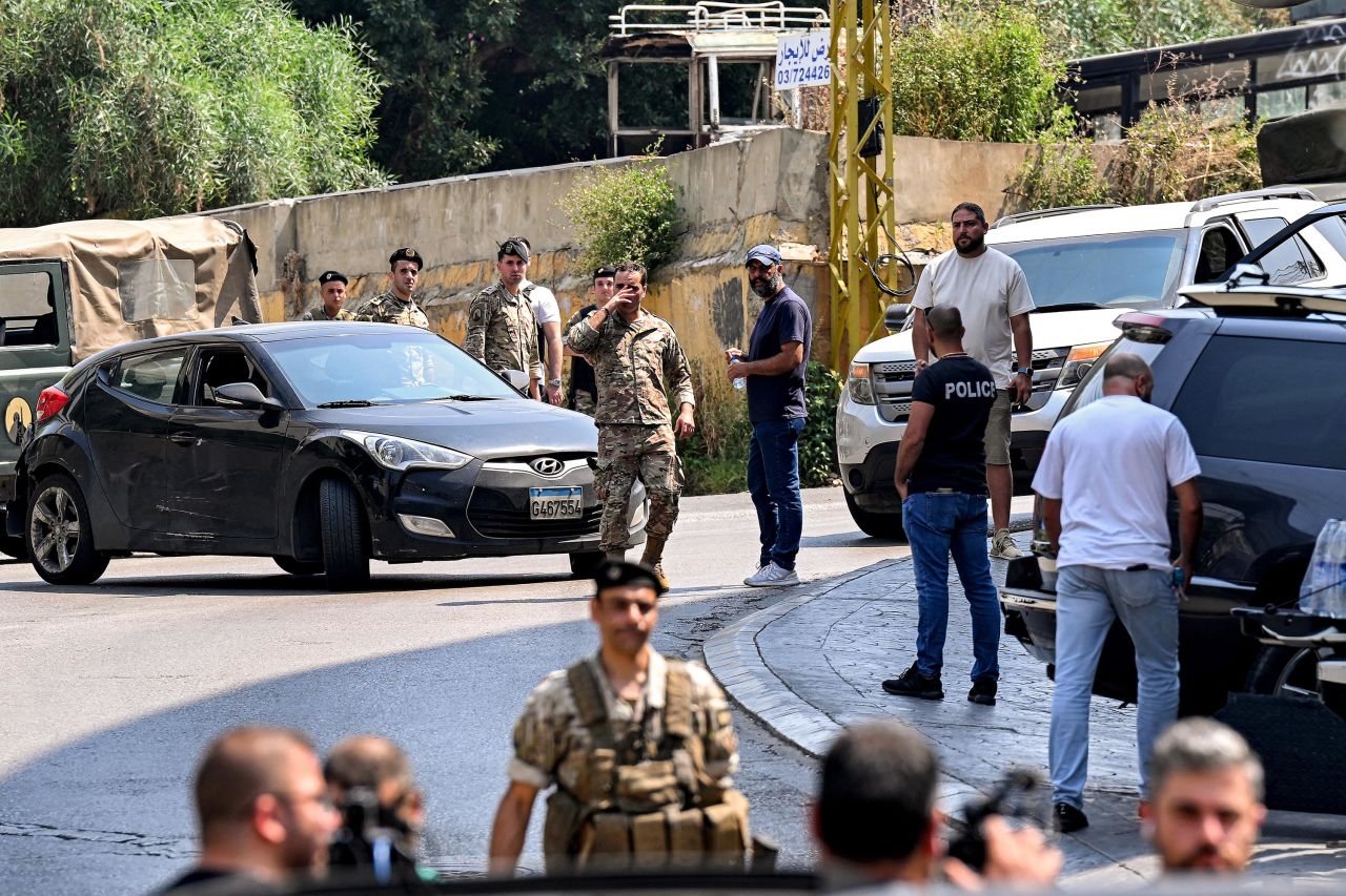 Lebanese army forces deploy near the US embassy in Beirut, Lebanon, on June 5. 