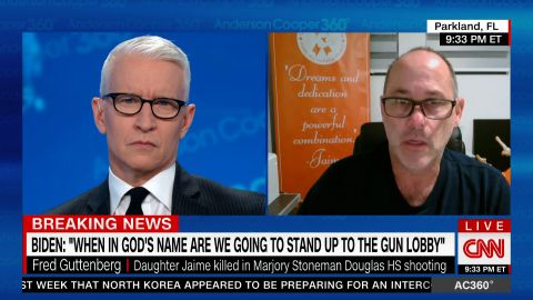 Fred Guttenberg is the father of Jaime, who was killed in the Parkland school shooting in 2018. 