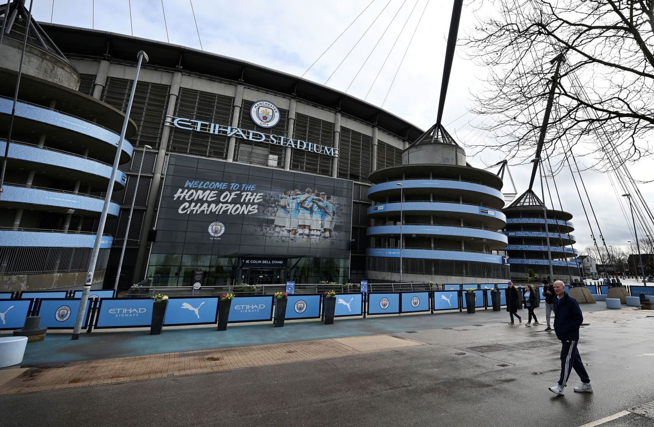 A general view of Manchester City's Etihad Stadium on March 14, in Manchester.