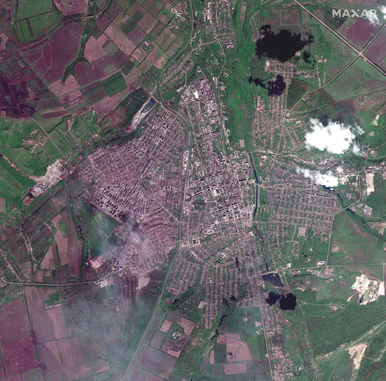 Overview of Bakhmut on May 15, 2023.