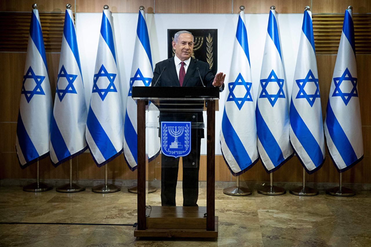 Israeli Prime Minister Benjamin Netanyahu in Jerusalem on December 22, 2020. 