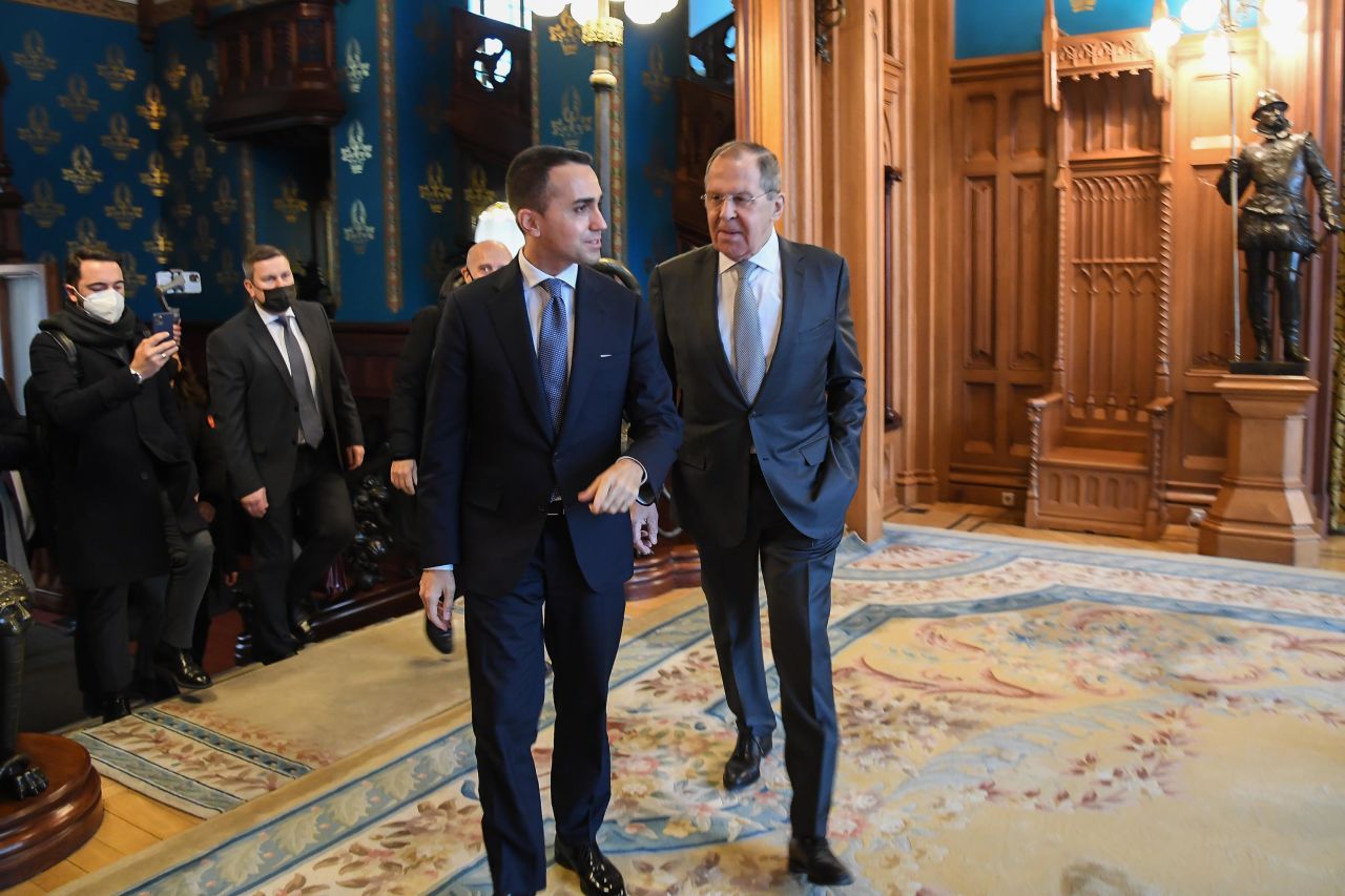 Italian Foreign Minister Luigi Di Maio meets his Russian counterpart, Sergey?Lavrov,? in Moscow on February 17.
