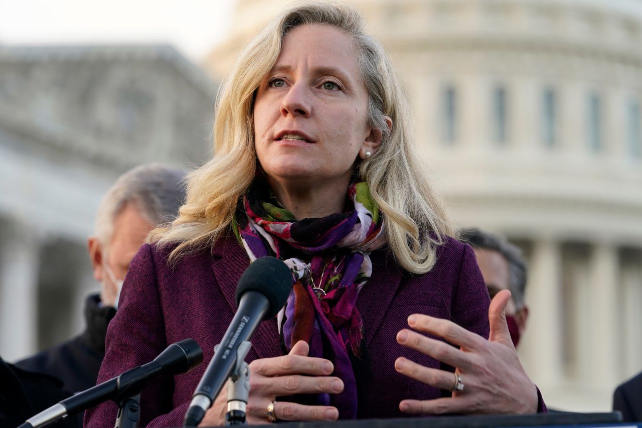 Rep. Abigail Spanberger speaks during a news conference on December 21, 2020, on Capitol Hill in Washington, DC.
