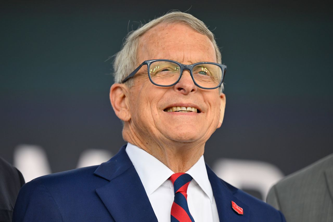 Ohio Gov. Mike DeWine participates in a news conference in Avon Lake, Ohio, on June 2. 