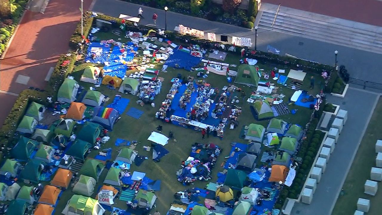 The encampment at Columbia University is seen on Tuesday in New York.