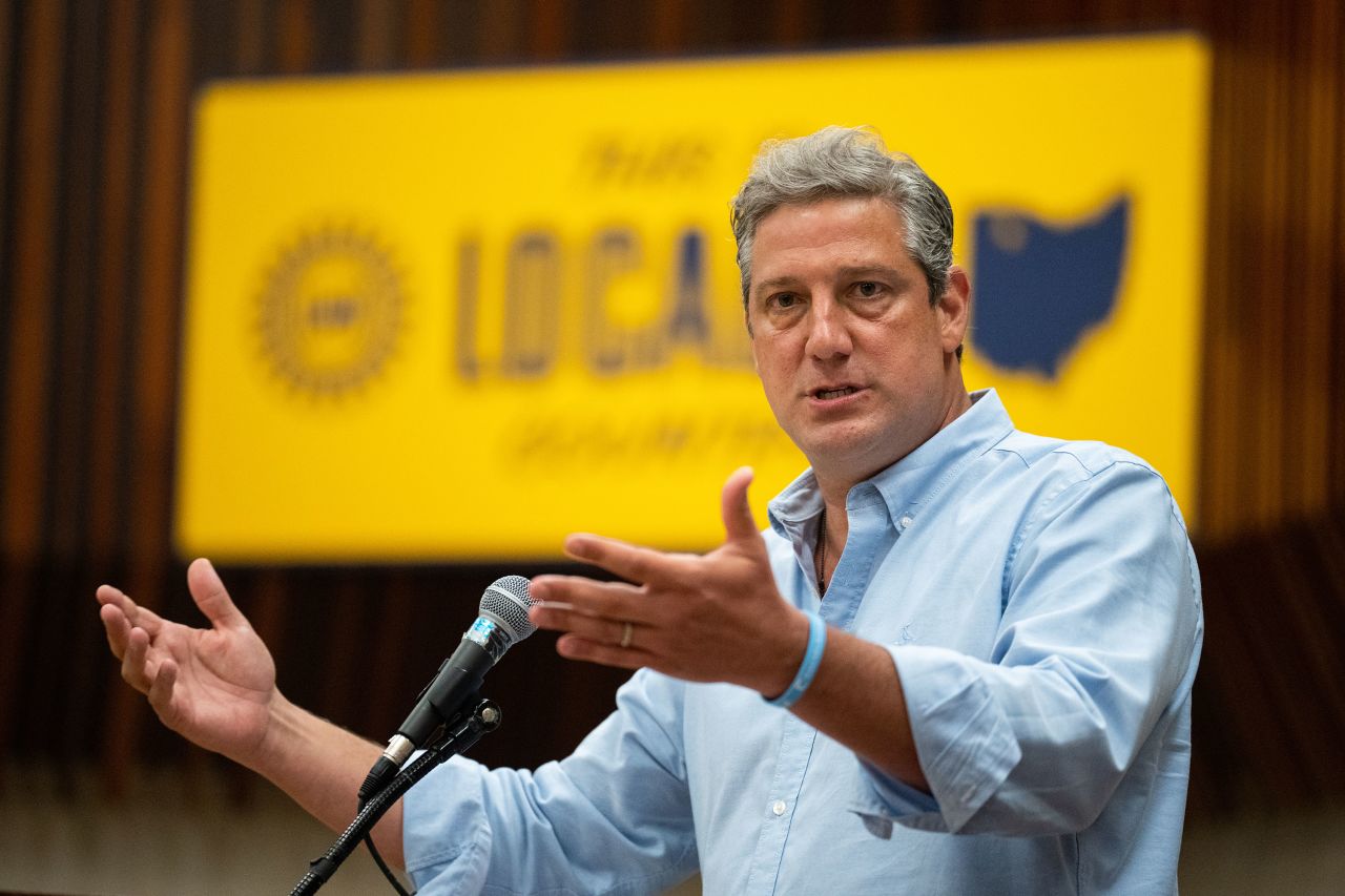 Rep. Tim Ryan speaks at a union rally in Toledo, Ohio, on August 20.