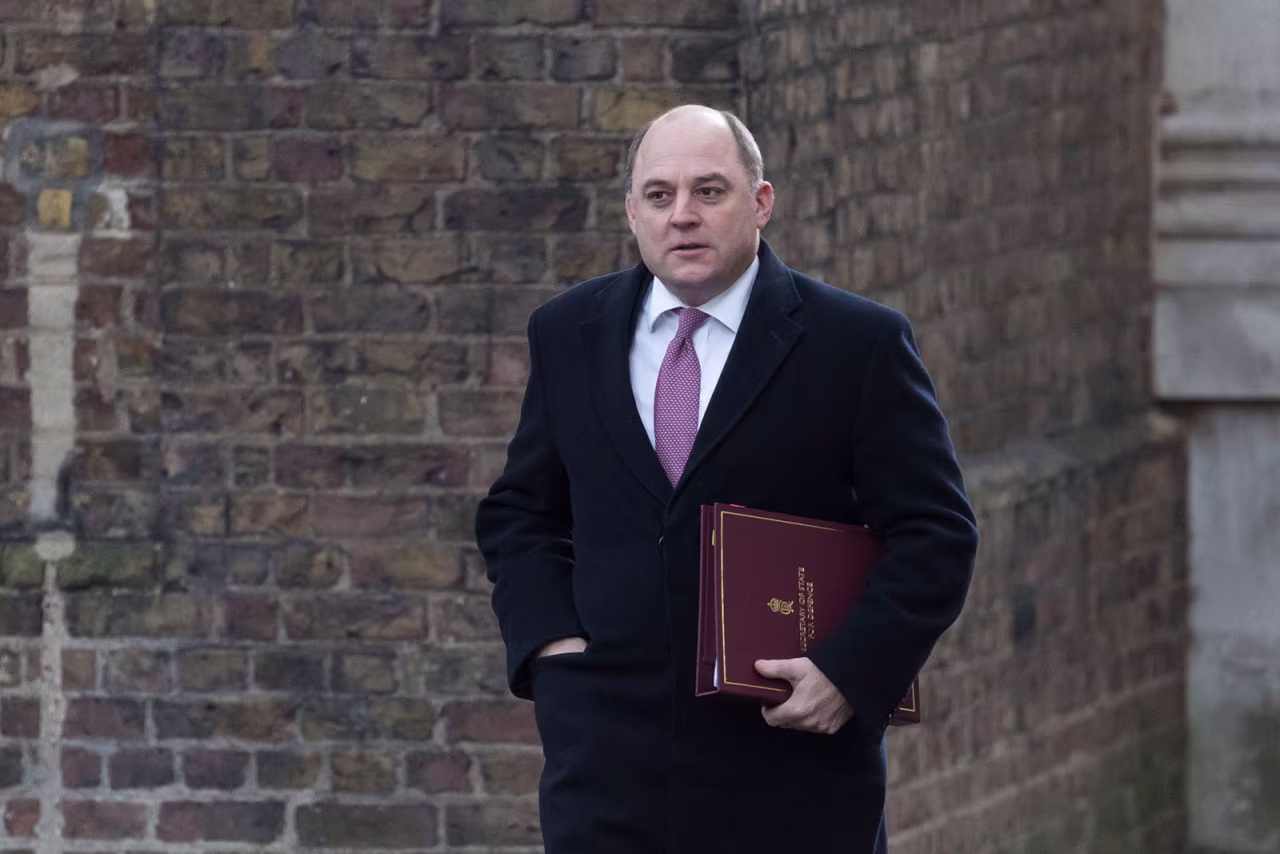 British defense secretary Ben Wallace arrives at Downing Street in London to attend a cabinet meeting in December 2022.