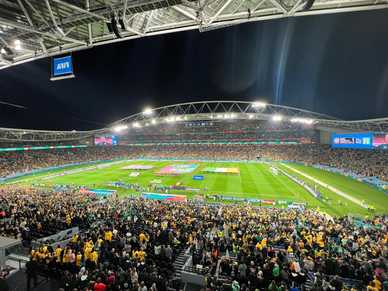 Australia's opening game against Republic of Ireland has kicked off at Stadium Australia in Sydney on July 20.
