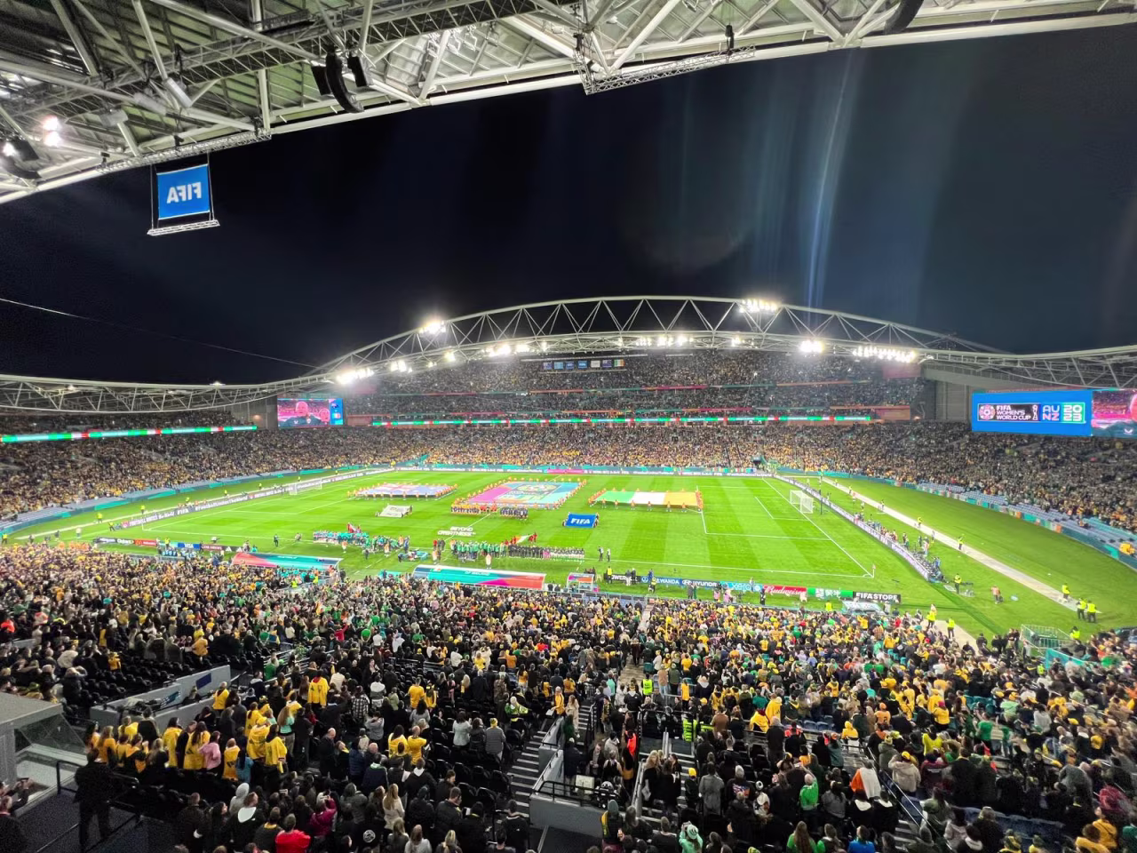 Australia's opening game against Republic of Ireland has kicked off at Stadium Australia in Sydney on July 20.