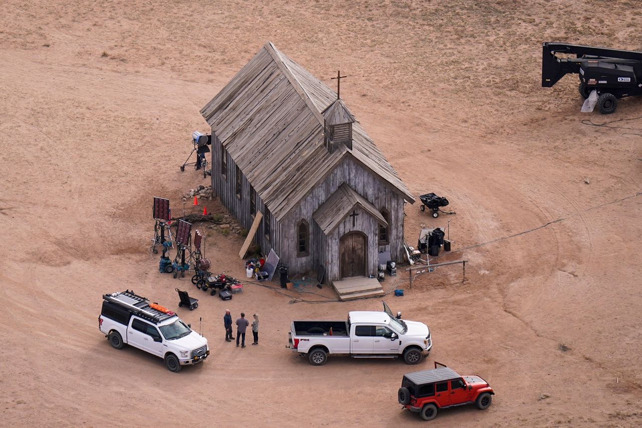 The movie set of "Rust" is seen at Bonanza Creek Ranch in October 2021 in Santa Fe, New Mexico.