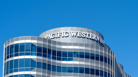 Pacific Western Bank headquarters in Beverly Hills, CA, in July 2022.