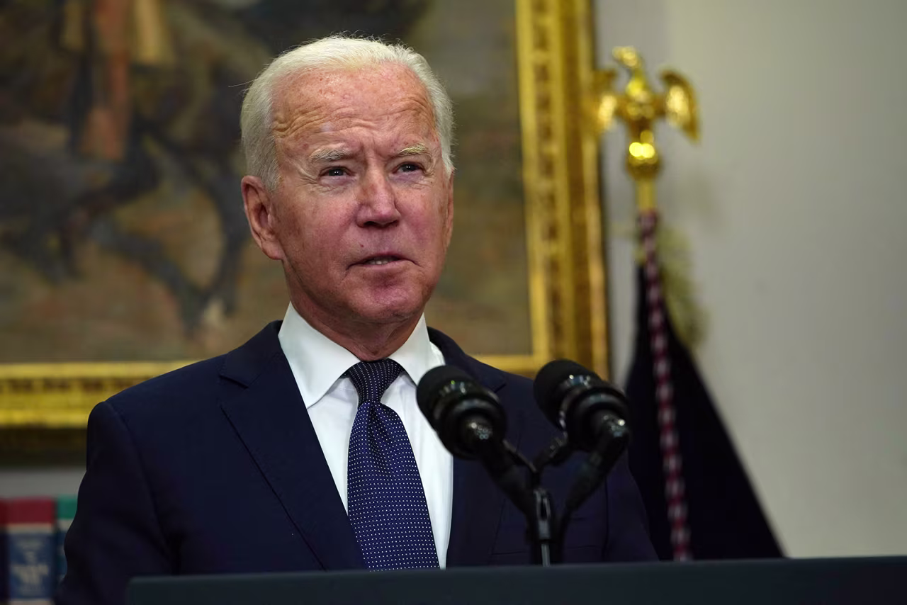 US President Joe Biden speaks during an update on the situation in Afghanistan and the effects of Tropical Storm Henri in the Roosevelt Room of the White House in Washington, DC on August 22, 2021. (Photo by Andrew Caballero-Reynolds / AFP) (Photo by ANDREW CABALLERO-REYNOLDS/AFP via Getty Images)