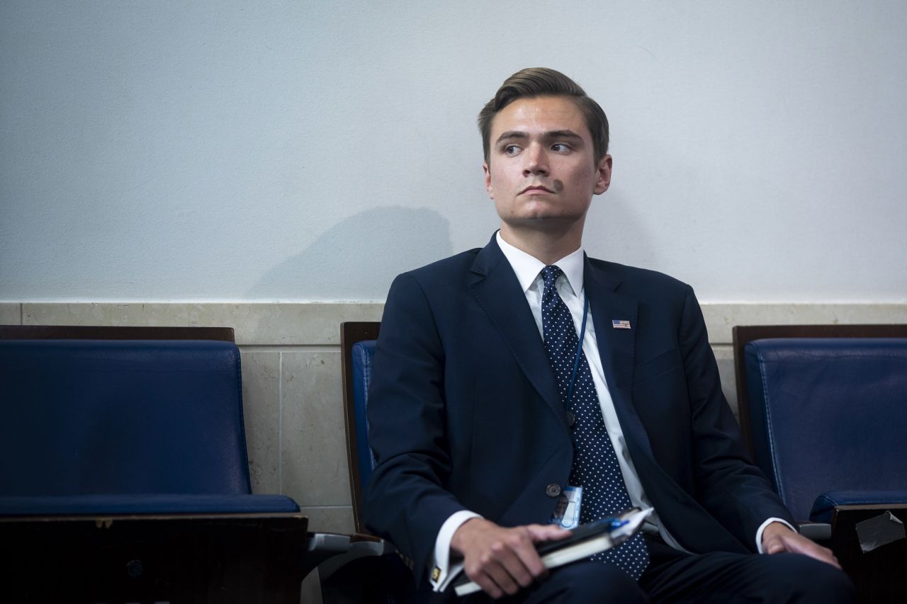 Chad Gilmartin, principal assistant White House press secretary, listens during a news conference in the James S. Brady Press Briefing Room at the White House in Washington, D.C., on June 22.