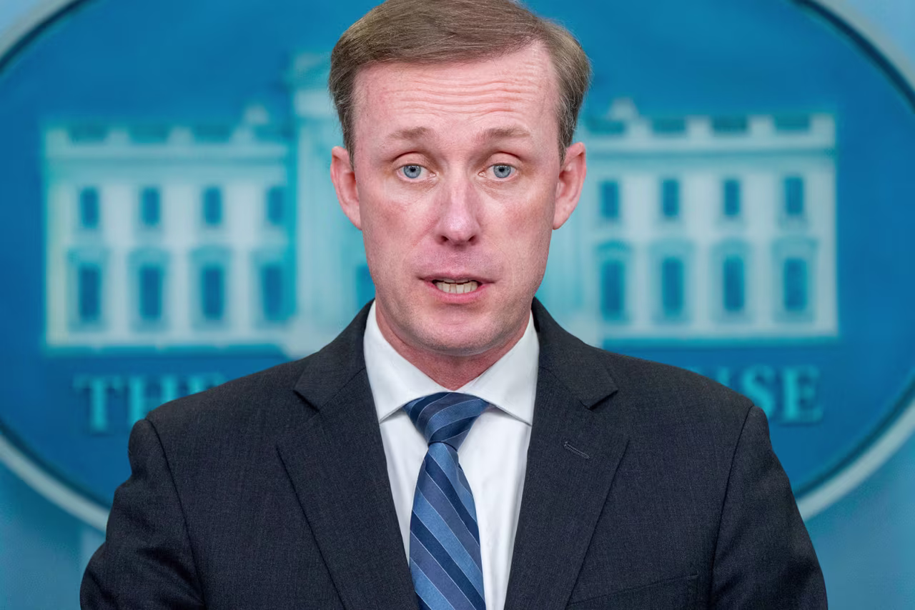 White House national security adviser Jake Sullivan speaks to the media in the briefing room of the White House on September 5, 2023, in Washington.