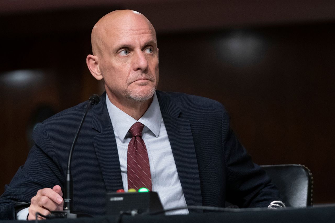 Dr.Stephen Hahn testifies during a US Senate Senate Health, Education, Labor, and Pensions Committee hearing in Washington, on September 23. 