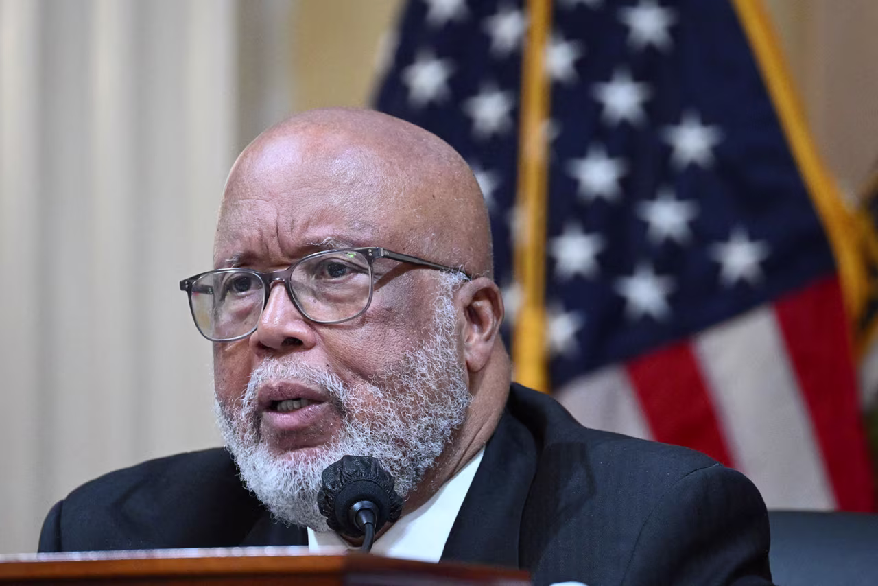 Rep. Bennie Thompson, chair of the House select committee, speaks during the last meeting on Monday. 
