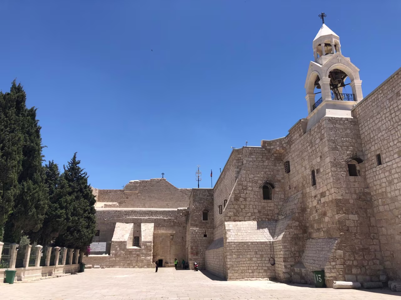 The entrance to the Church of Nativity, which in the past would usually be full of tour groups.