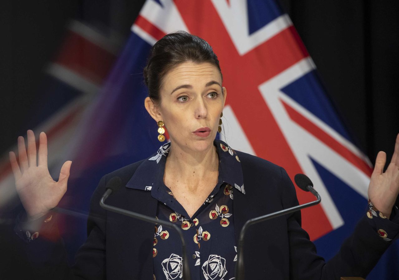 New Zeland's Prime Minister Jacinda Ardern speaks during a coronavirus briefing on April 13, in Wellington, New Zealand.