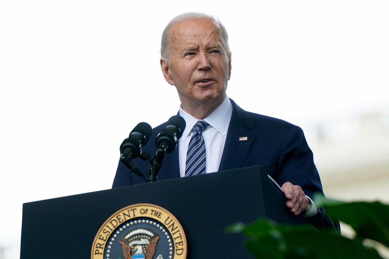 President Biden speaks at the US Capitol in Washington, on May 15.