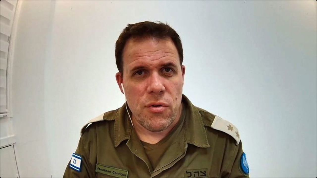 Israel Defense Forces Spokesperson Lt. Col Jonathan Conricus is interviewed by CNN on Friday, December 15.