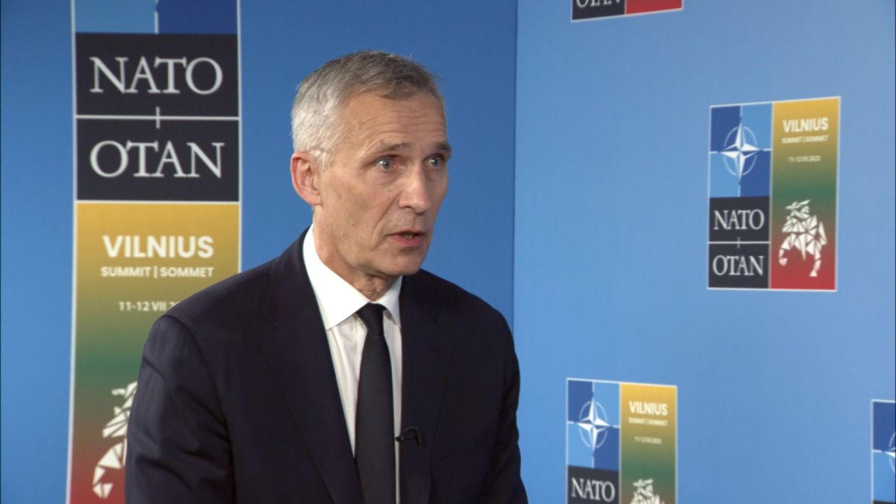 NATO Secretary General?Jens Stoltenberg speaks during an interview on Wednesday.