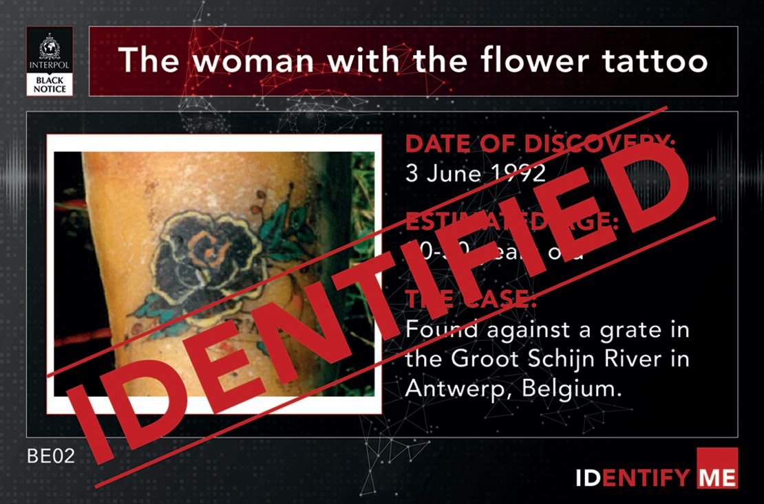 Rita Roberts was identified by family members who recognized her tattoo.